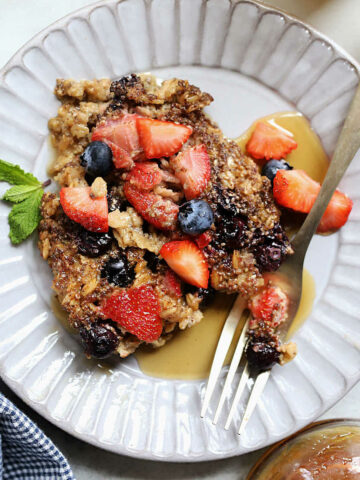 best healthy baked oatmeal on a plate