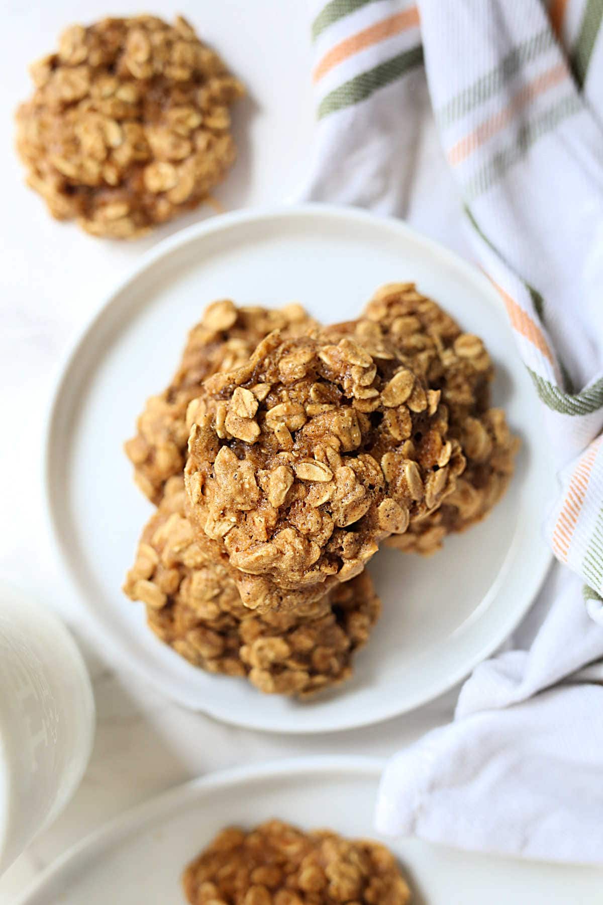 Best Soft Peanut Butter Oatmeal Cookies On A Plate
