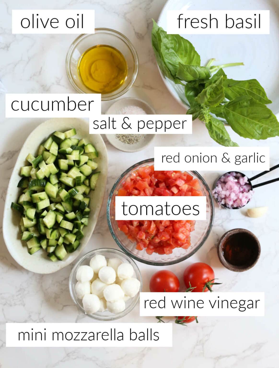 Tomato Cucumber Mozzarella Caprese Salad - Delightful Mom