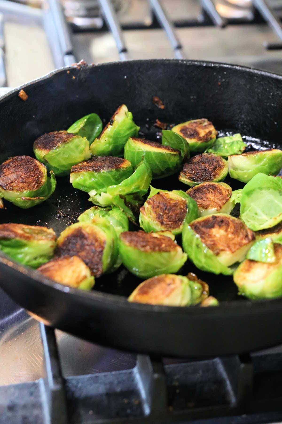 Pan fried brussel sprouts.