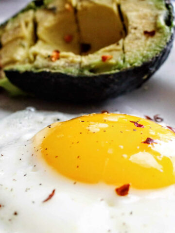 Eggs and avocado which are high fat food.