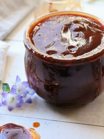 Gluten free BBQ sauce recipe used for marinating meats and grilling when cooking.
