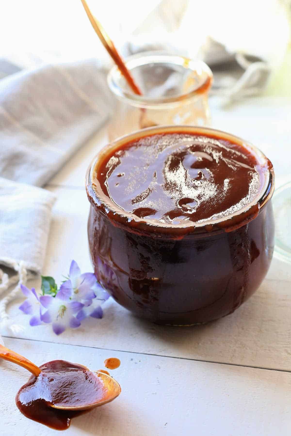 Easy BBQ sauce recipe to make at home for a marinade for meats and grilling that does not contain gluten.