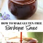 Homemade BBQ sauce that is made with gluten-free ingredients for cooking as a marinade and sauce.