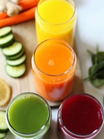 Juicing recipes to support a juice cleanse diet and weight loss recipes.