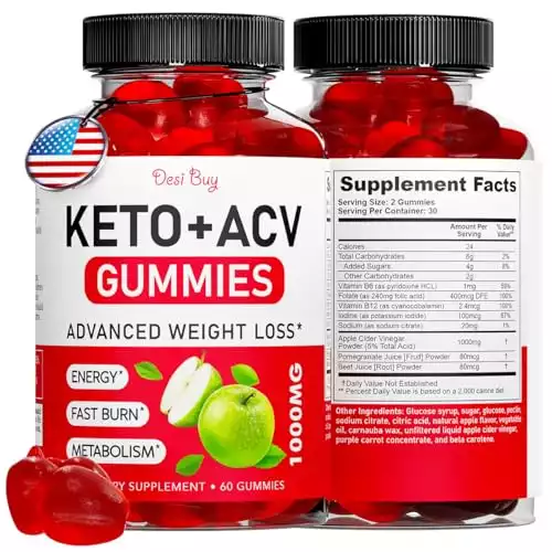 Keto ACV Gummies ADVANCED WEIGHT LOSS, Boost Metаbolism with Apple Cider Keto Supplements, Gluten-Free, Made in USA