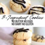 3 ingredient cookies no butter no eggs non dairy no gluten.