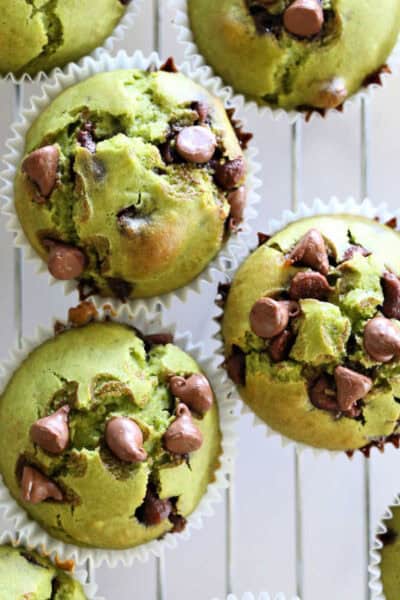 Spinach muffins recipe with chocolate chips and gluten-free flour.