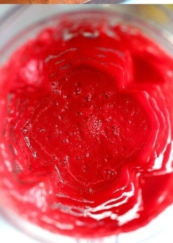 Beet juice blended until smooth in the blender.